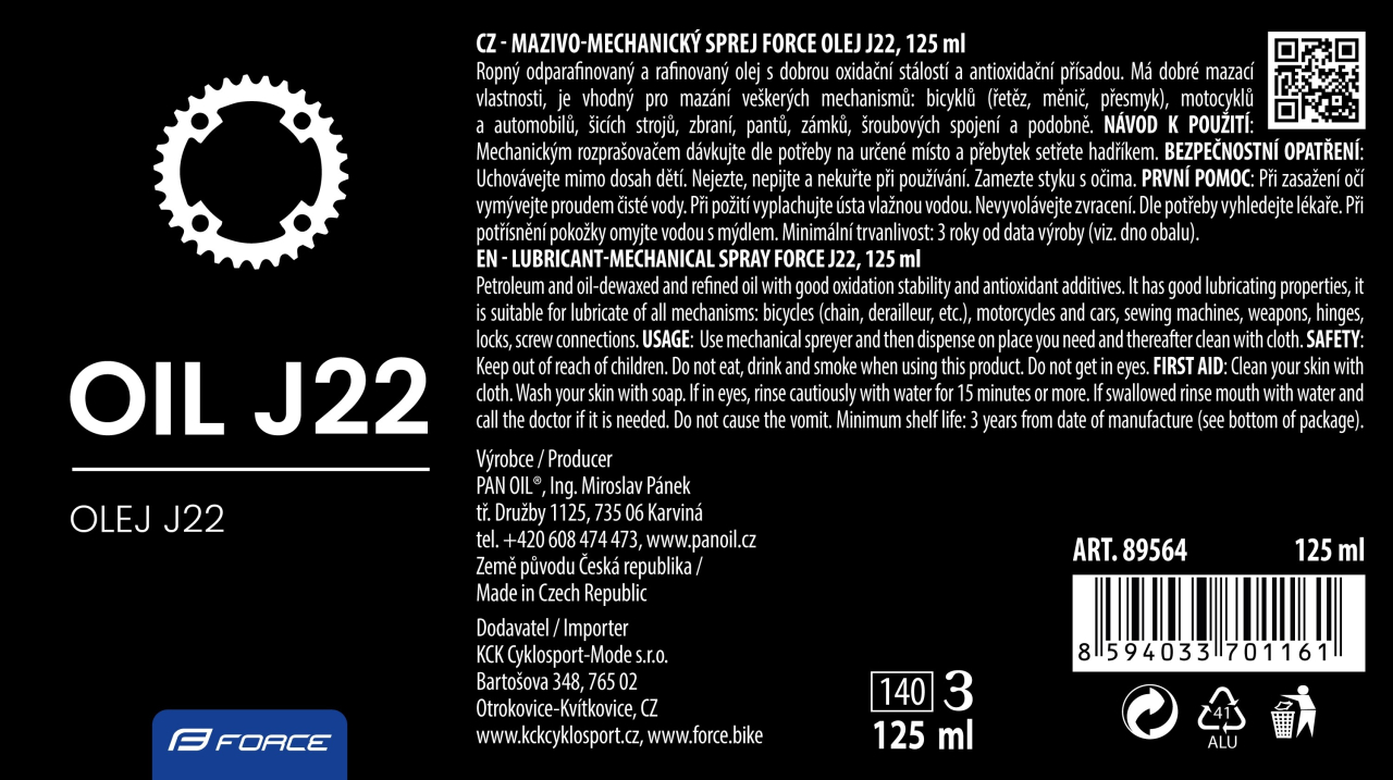 Spray Force lubrifiant J22 125 ml [2]