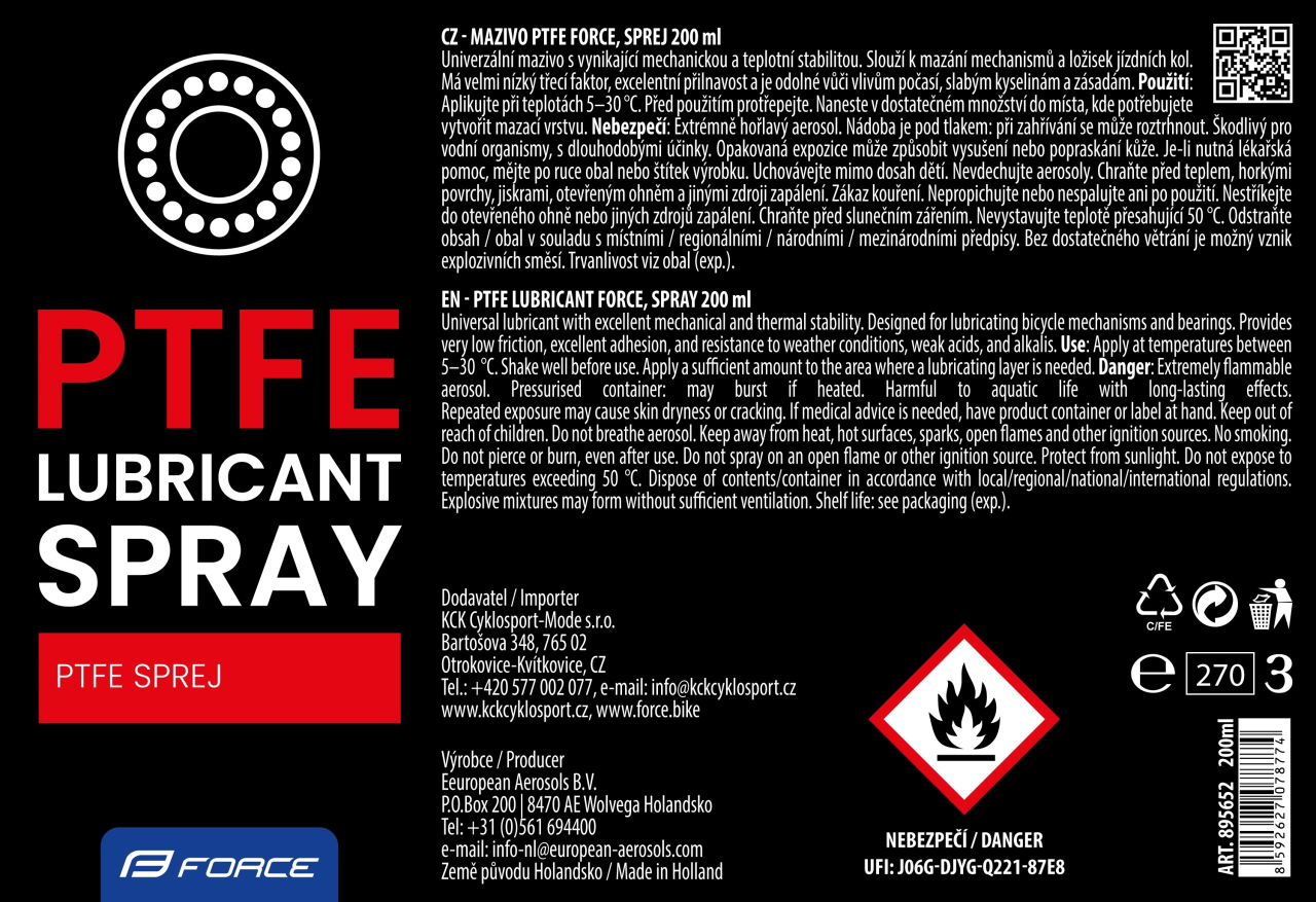 Spray Force lubrifiant PTFE 200 ml [2]