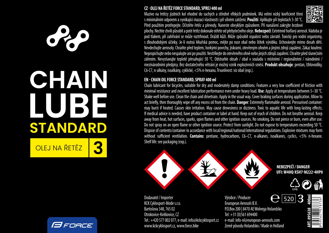 Spray Force lubrifiant Standard pentru lant 400 ml [2]