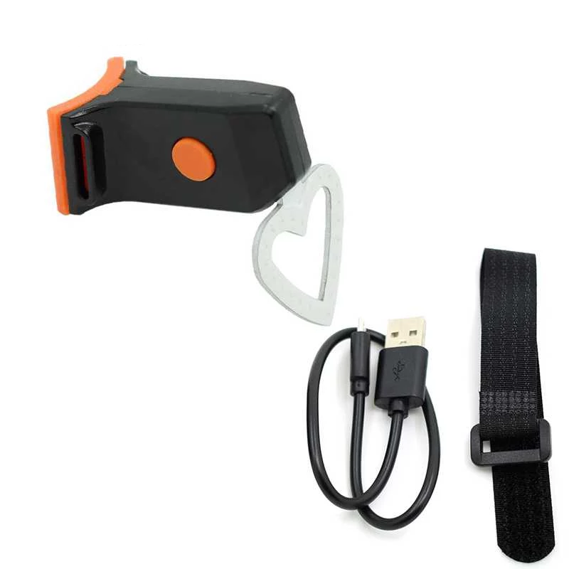 Lumina spate LED Bicycle Tail Lamp USB Inima, rezistent la apa [2]