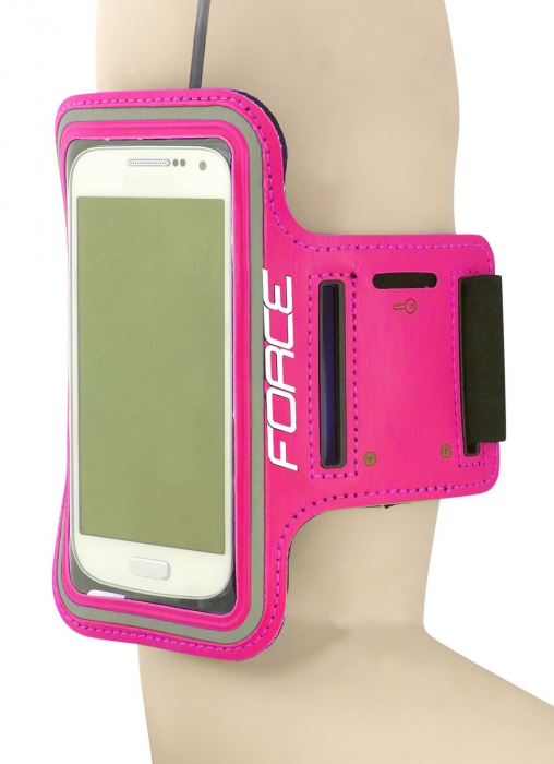 Husa telefon pentru alergare, prindere pe brat Force Run Roz [2]