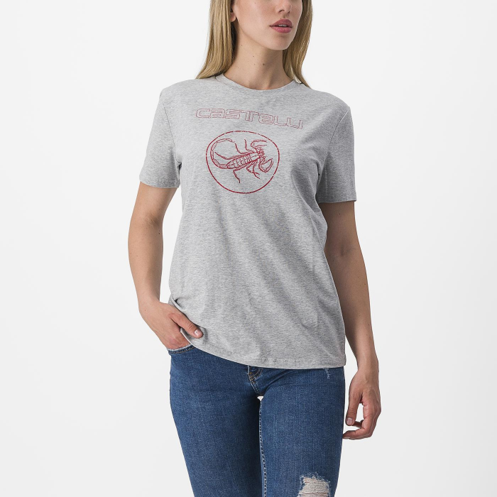 Tricou casual Castelli Pedalare Tee, de dama, Gri, XS [1]