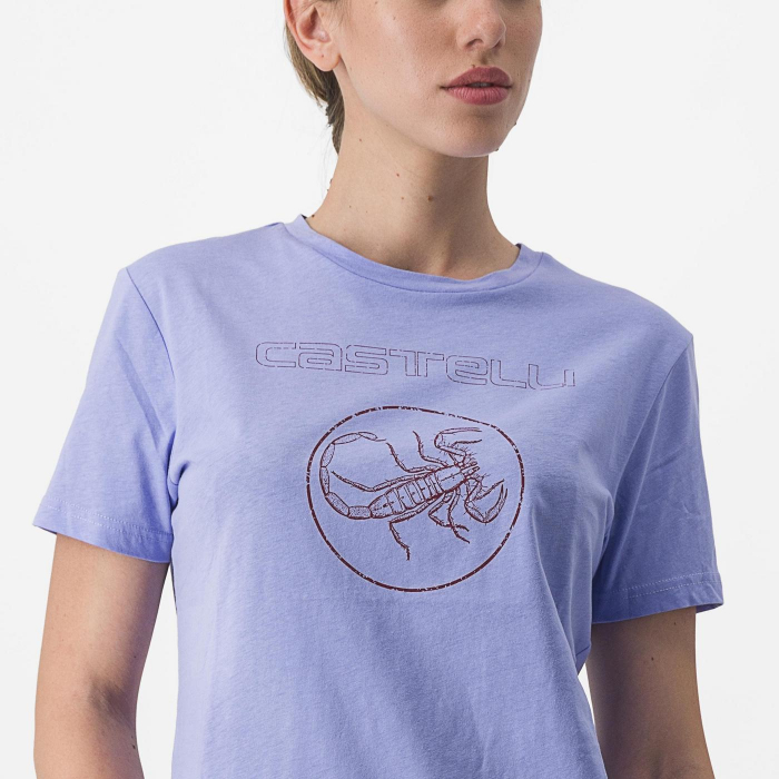 Tricou casual Castelli Pedalare Tee, de dama, Violet, XS [3]