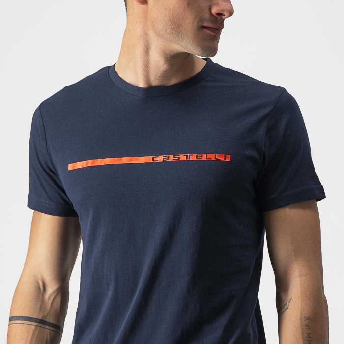 Tricou casual Castelli Ventaglio Tee, Bleumarin/Rosu, XXL [4]