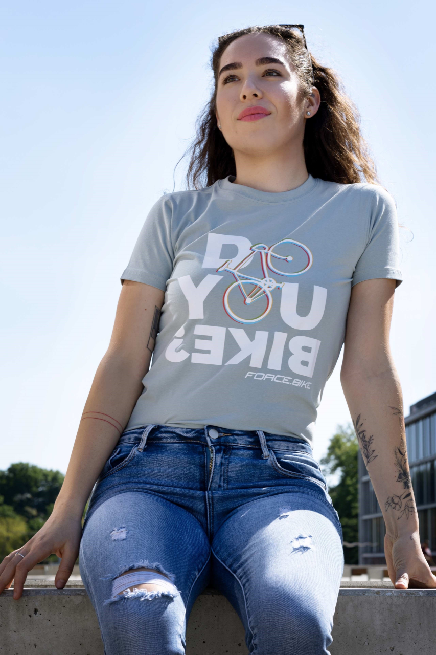 Tricou ciclism Force Bike, gri/verde, XS [3]