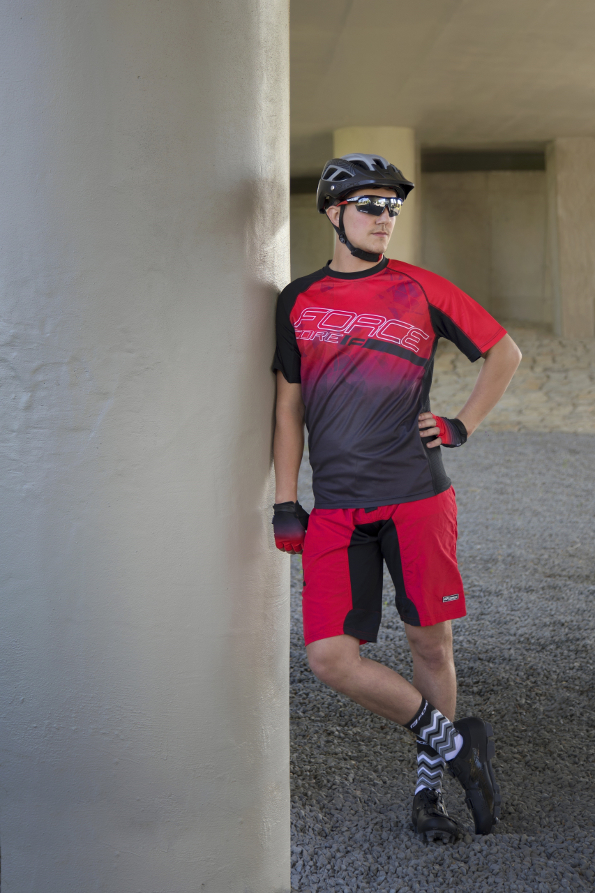Tricou ciclism Force MTB Core, rosu/negru, XXL [3]