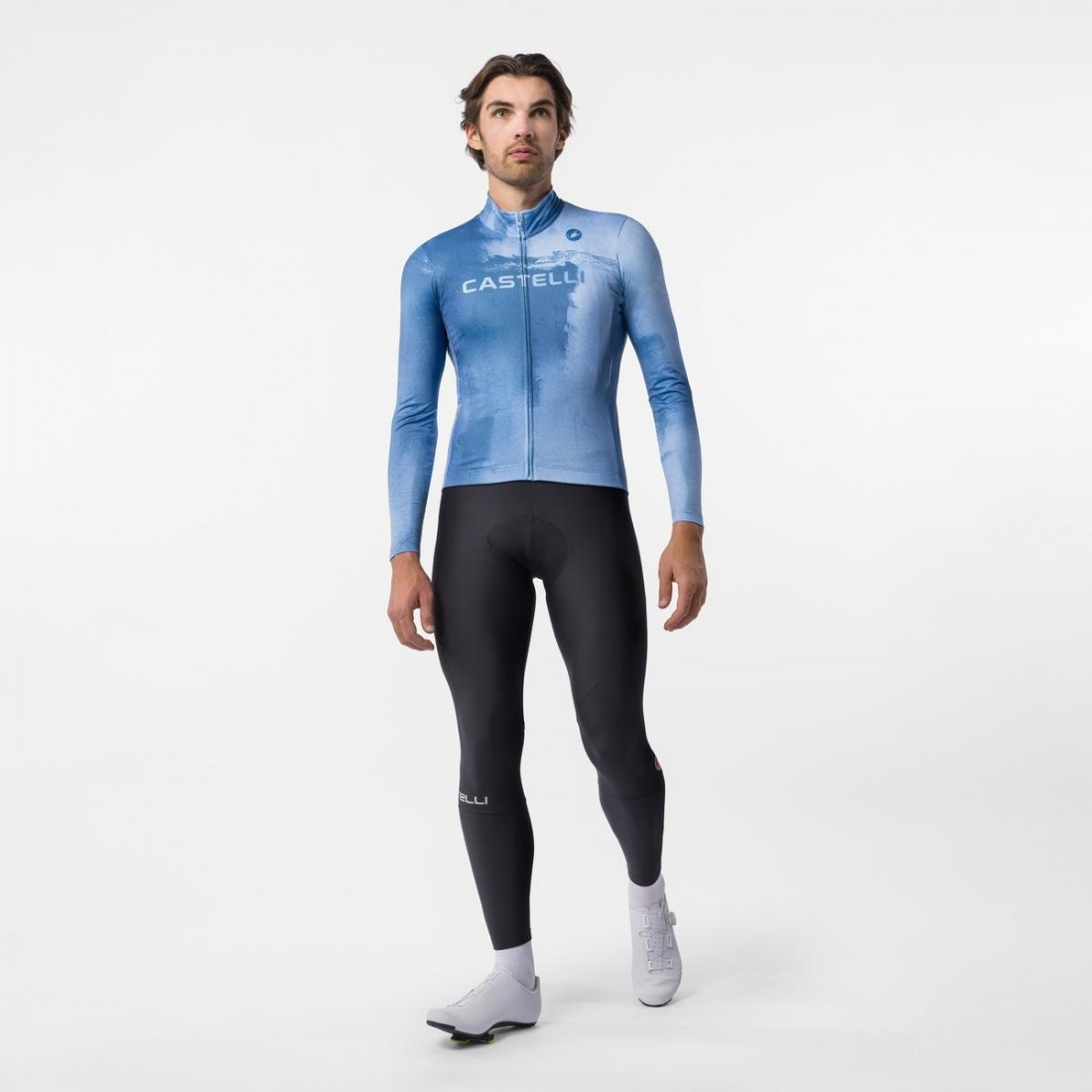 Tricou cu maneca lunga Castelli Nebula Thermo, Albastru Metalic/Steel Fade, L [2]