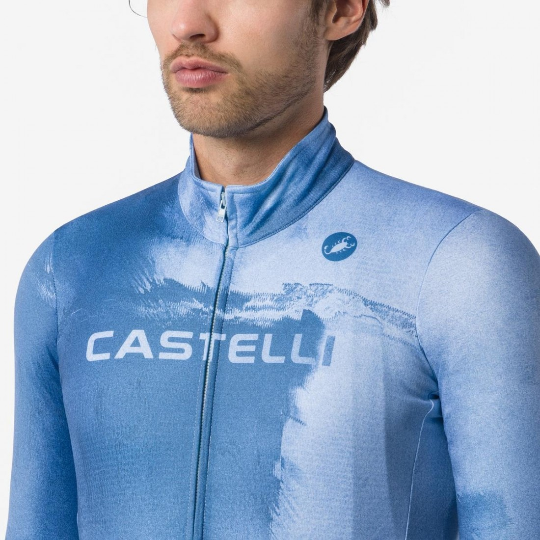 Tricou cu maneca lunga Castelli Nebula Thermo, Albastru Metalic/Steel Fade, L [4]