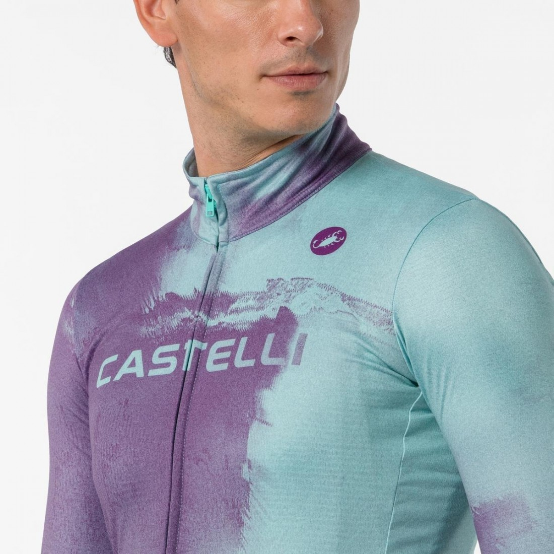 Tricou cu maneca lunga Castelli Nebula Thermo, Mov Inchis/Albastru Pool, L [2]