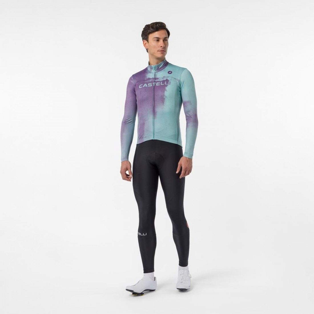 Tricou cu maneca lunga Castelli Nebula Thermo, Mov Inchis/Albastru Pool, L [3]
