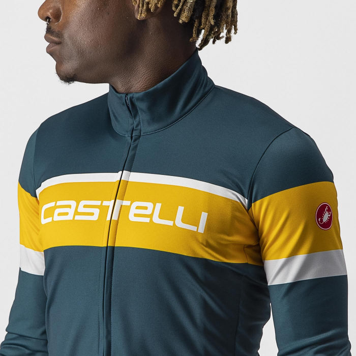 Tricou cu maneca lunga Castelli Passista, Turcoaz/Galben, L [5]