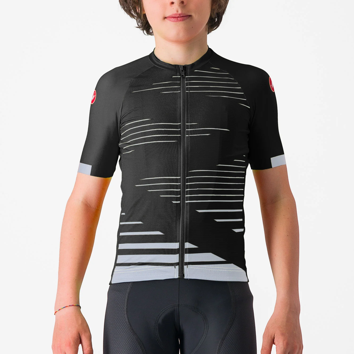 Tricou cu maneca scurta Castelli Aero Kid, pentru copii, Negru/Gri, 10A [1]