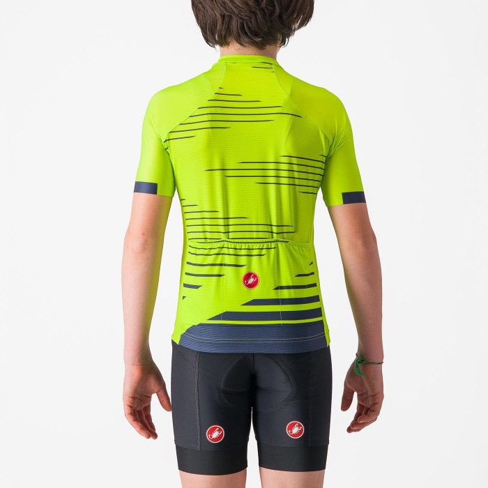 Tricou cu maneca scurta Castelli Aero Kid, pentru copii, lime electric/albastru belgian, 12A [2]