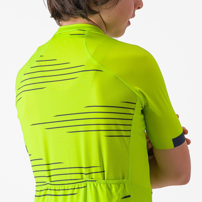 Tricou cu maneca scurta Castelli Aero Kid, pentru copii, lime electric/albastru belgian, 12A [5]