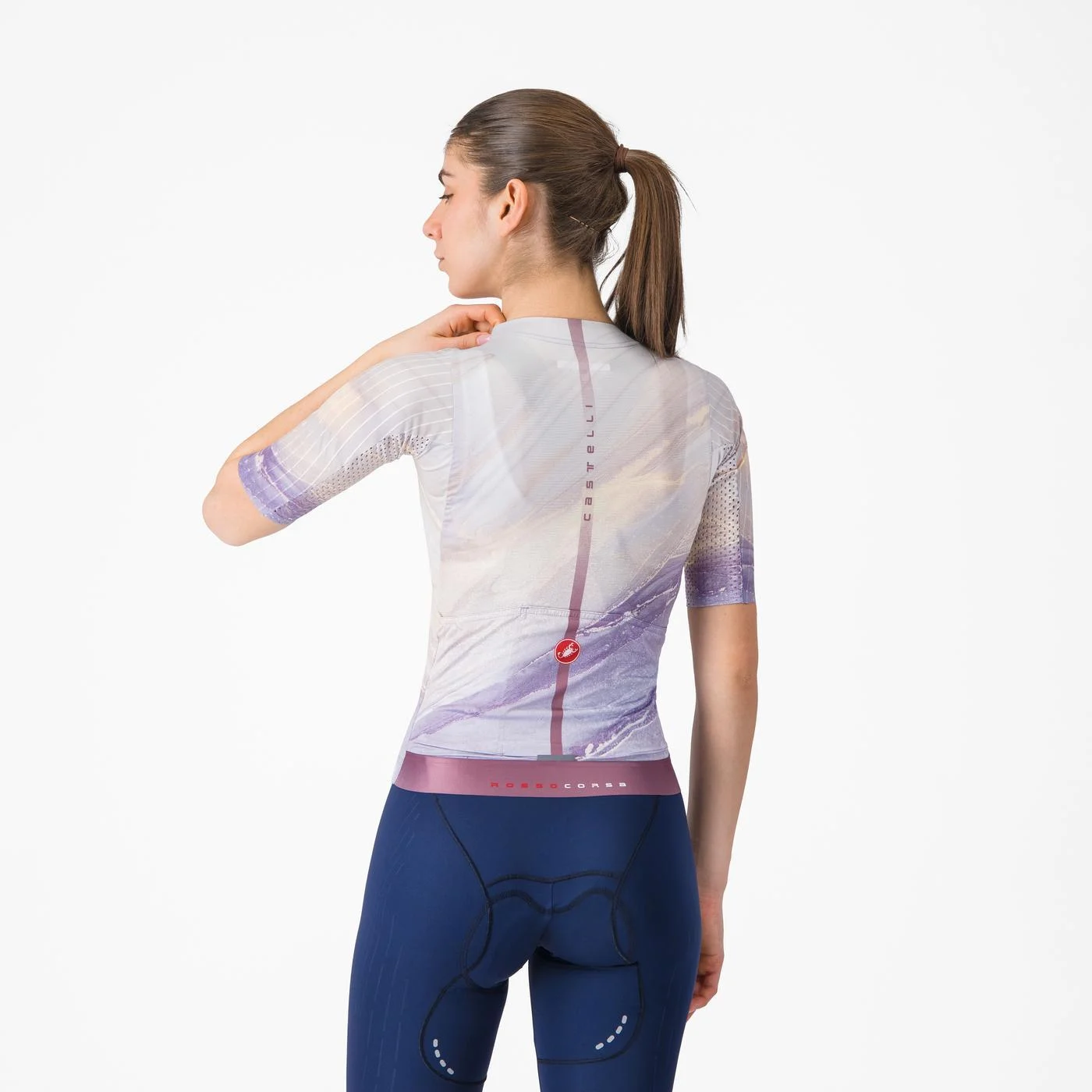 Tricou cu maneca scurta Castelli Aero PRO 8S W, pentru femei, violet multicolor, S [2]