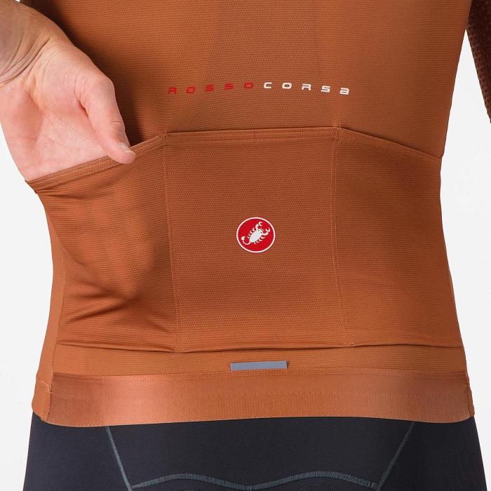 Tricou cu maneca scurta Castelli Aero Race 8S, pentru barbati, maro mocha, L [5]