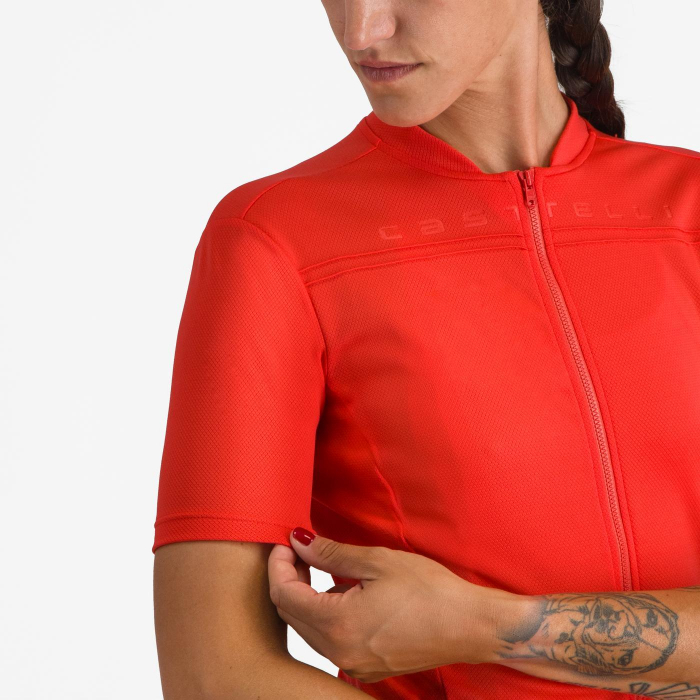 Tricou cu maneca scurta Castelli Anima 4, pentru femei, rosu hibiscus, M [5]