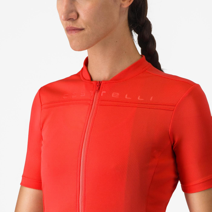 Tricou cu maneca scurta Castelli Anima 4, pentru femei, rosu hibiscus, M [4]