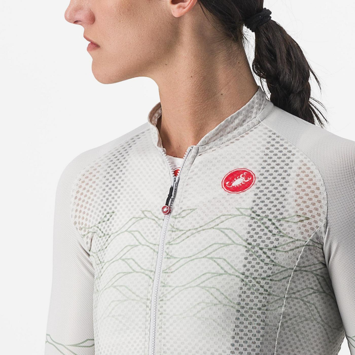 Tricou cu maneca scurta Castelli Climber's 2.0 W, de dama, Alb/Vernil, XS [5]