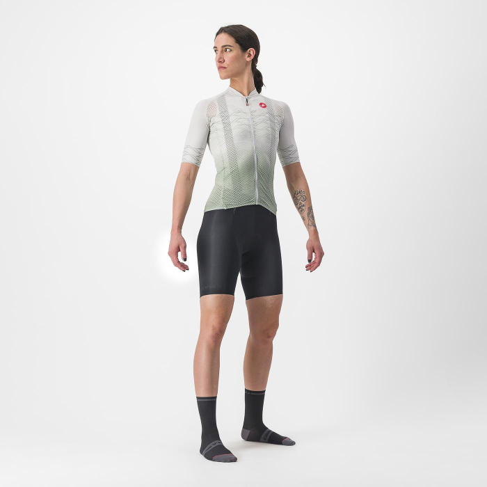 Tricou cu maneca scurta Castelli Climber's 2.0 W, de dama, Alb/Vernil, XS [6]