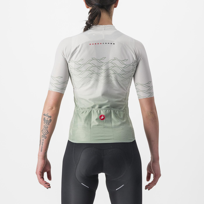 Tricou cu maneca scurta Castelli Climber's 2.0 W, de dama, Alb/Vernil, XS [2]