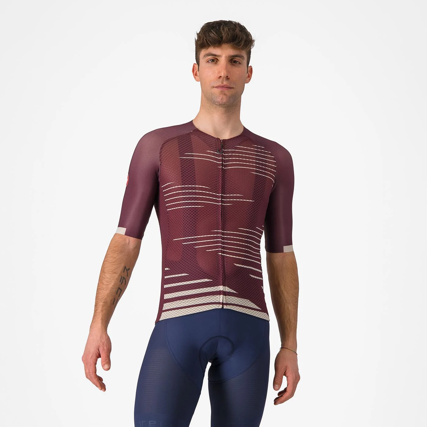 Tricou cu maneca scurta Castelli Climber's 4.0, Visiniu/Gri, M [2]