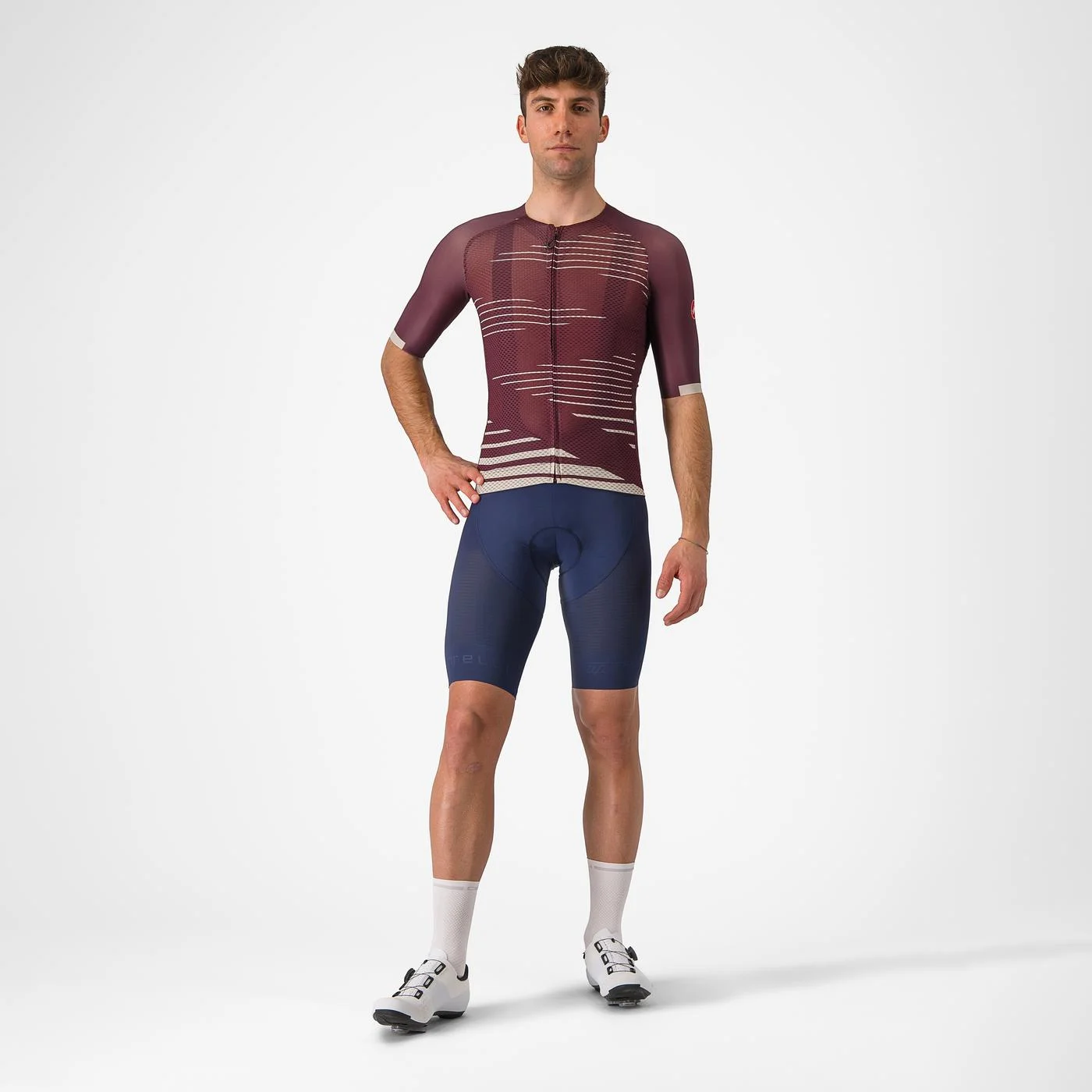 Tricou cu maneca scurta Castelli Climber's 4.0, Visiniu/Gri, M [5]