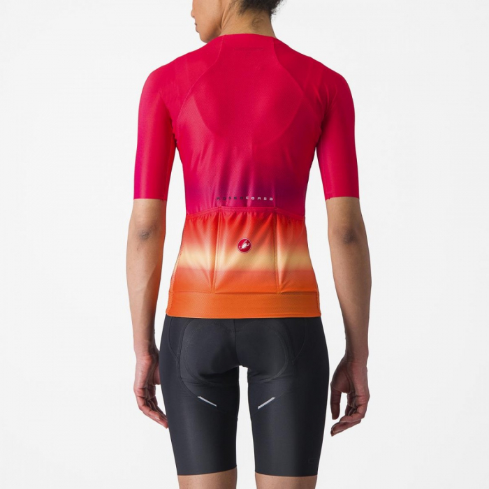 Tricou cu maneca scurta Castelli Climber's 4.0 W, de dama, Rosu/Magenta/Portocaliu, S [2]