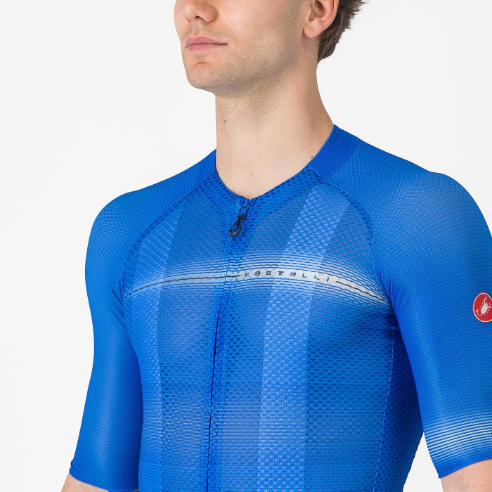 Tricou cu maneca scurta Castelli Climbers A/C, pentru barbati, albastru Italia/albastru belgian, M [5]