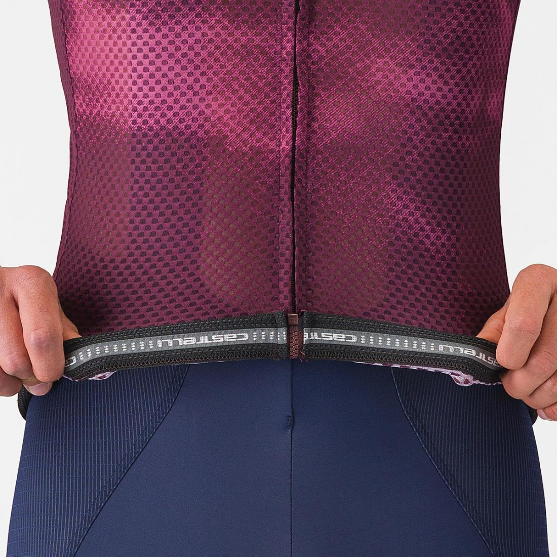 Tricou cu maneca scurta Castelli Climbers A/C, pentru barbati, bordo/alb L [5]