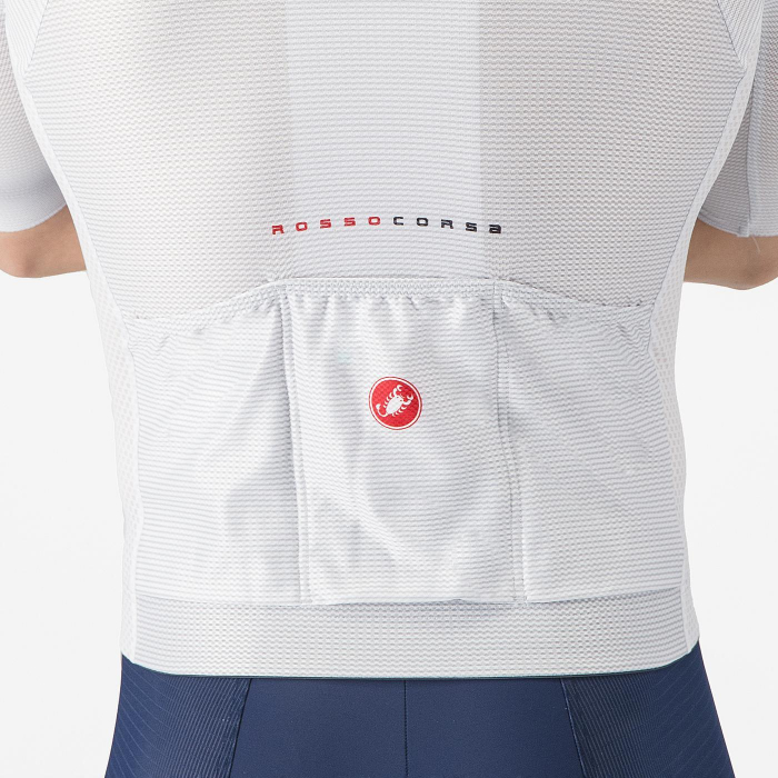 Tricou cu maneca scurta Castelli Climbers A/C, pentru barbati, gri argintiu/rosu, S [6]