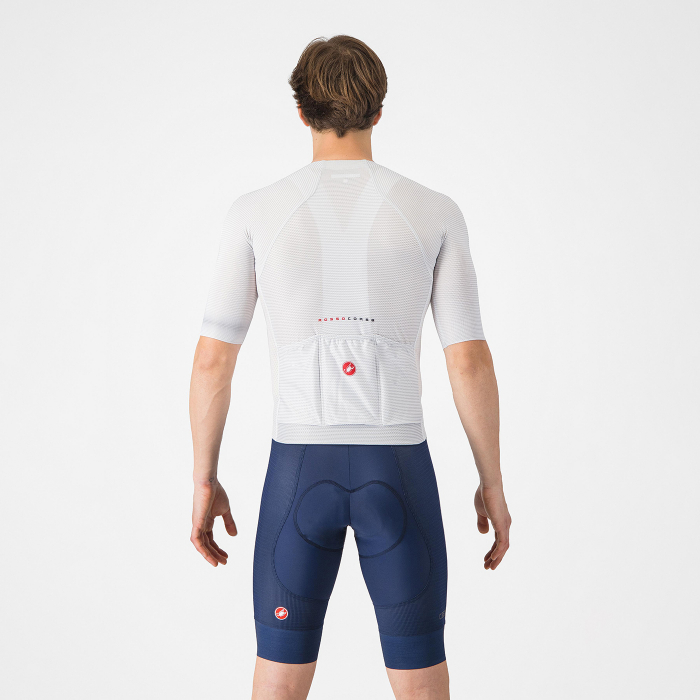 Tricou cu maneca scurta Castelli Climbers A/C, pentru barbati, gri argintiu/rosu, S [2]