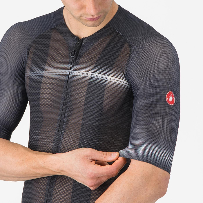 Tricou cu maneca scurta Castelli Climbers A/C, pentru barbati, negru/gri inchis, M [4]