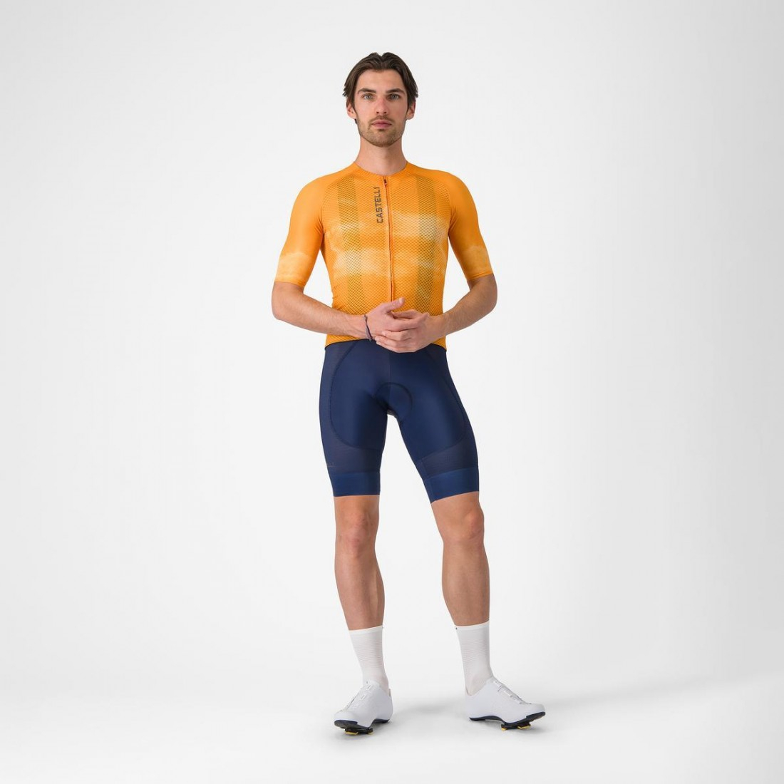 Tricou cu maneca scurta Castelli Climbers A/C, pentru barbati, portocaliu/gri L [6]