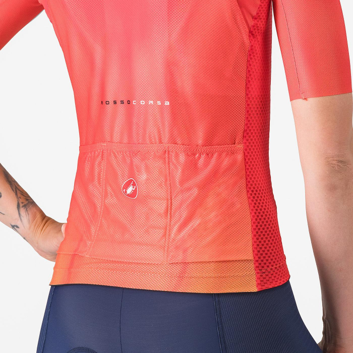 Tricou cu maneca scurta Castelli Climbers A/C W, pentru femei, rosu hibiscus, XS [6]
