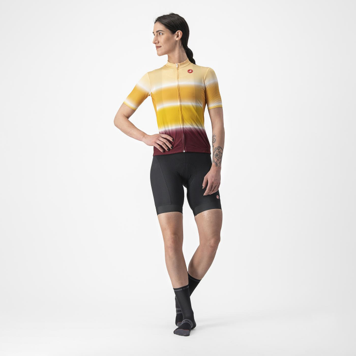 Tricou cu maneca scurta Castelli Dolce, de dama, Galben/Visiniu, XS [6]