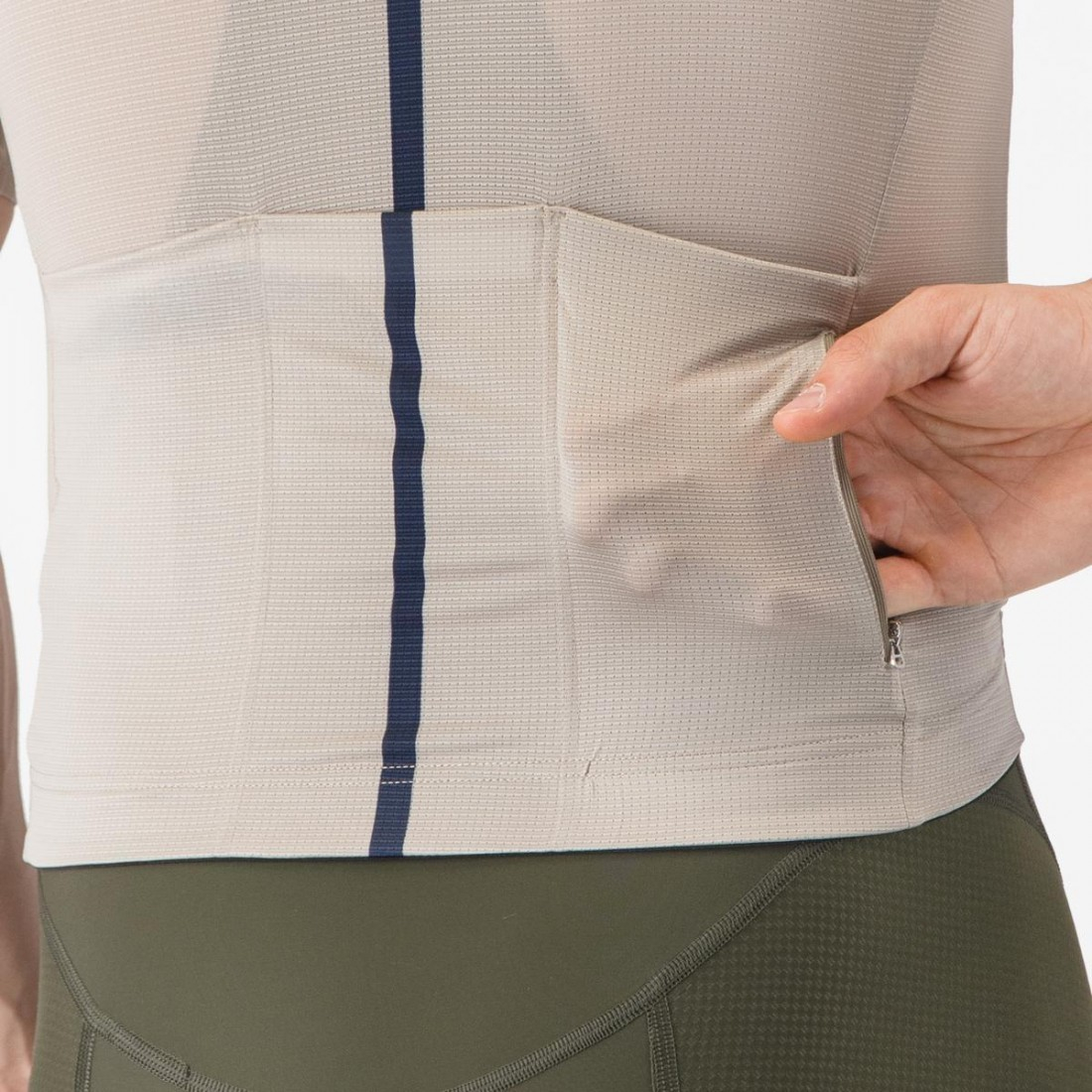 Tricou cu maneca scurta Castelli Drittone Logo, pentru barbati, bej/albastru belgian M [5]