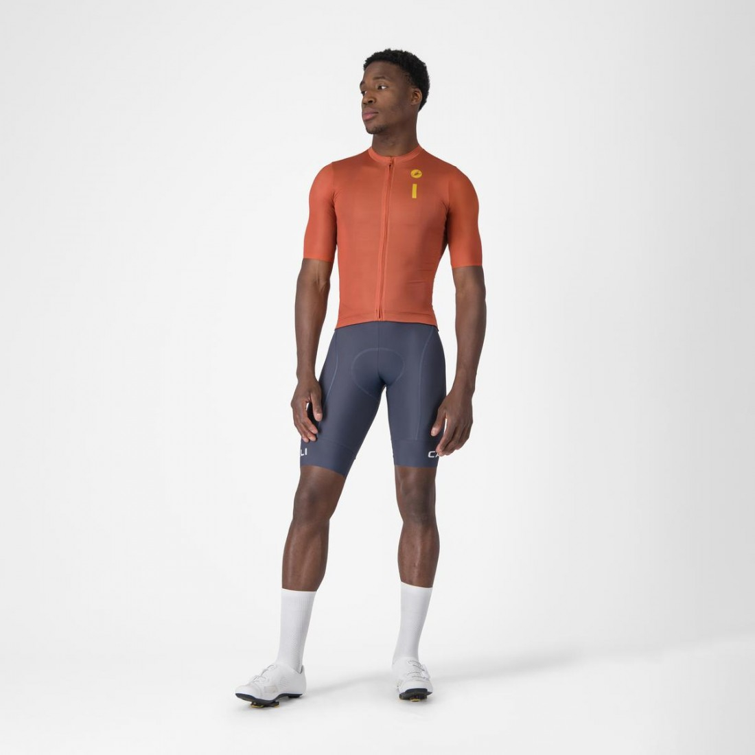 Tricou cu maneca scurta Castelli Drittone Logo, pentru barbati, paprika/mango mojito L [6]