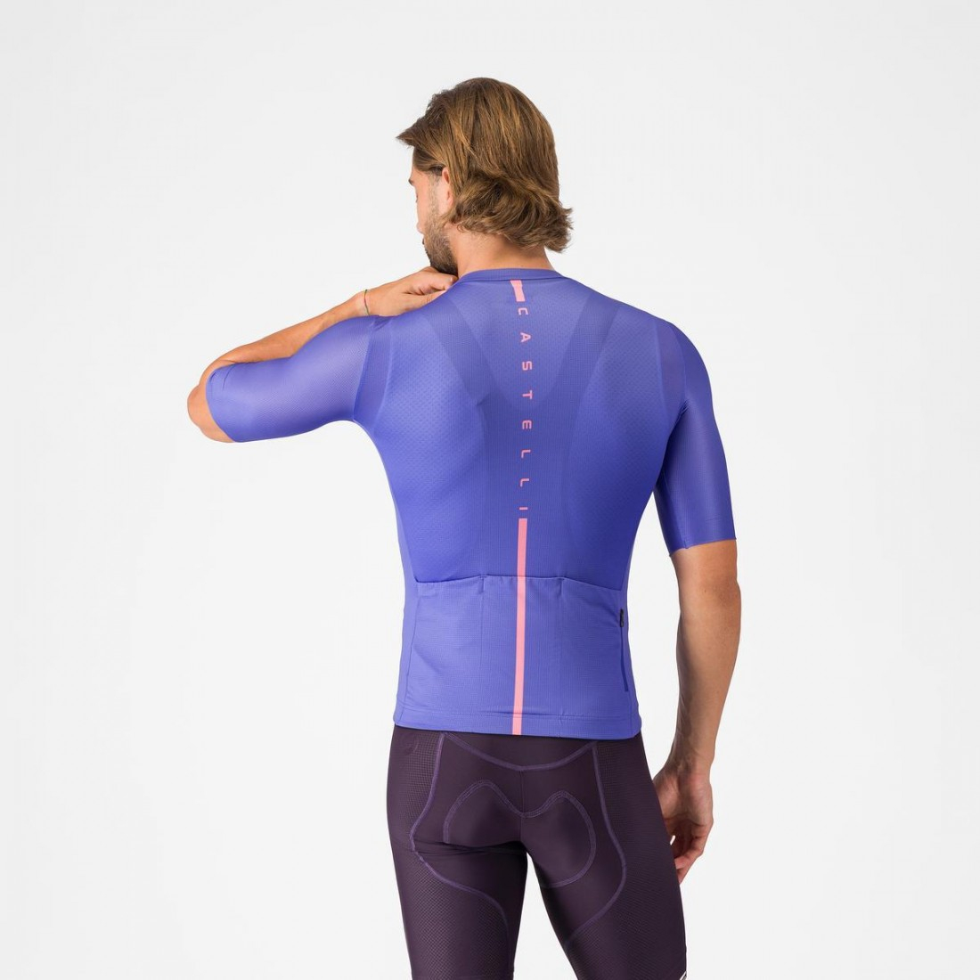 Tricou cu maneca scurta Castelli Drittone Logo, pentru barbati, violet/roz giro XL [2]