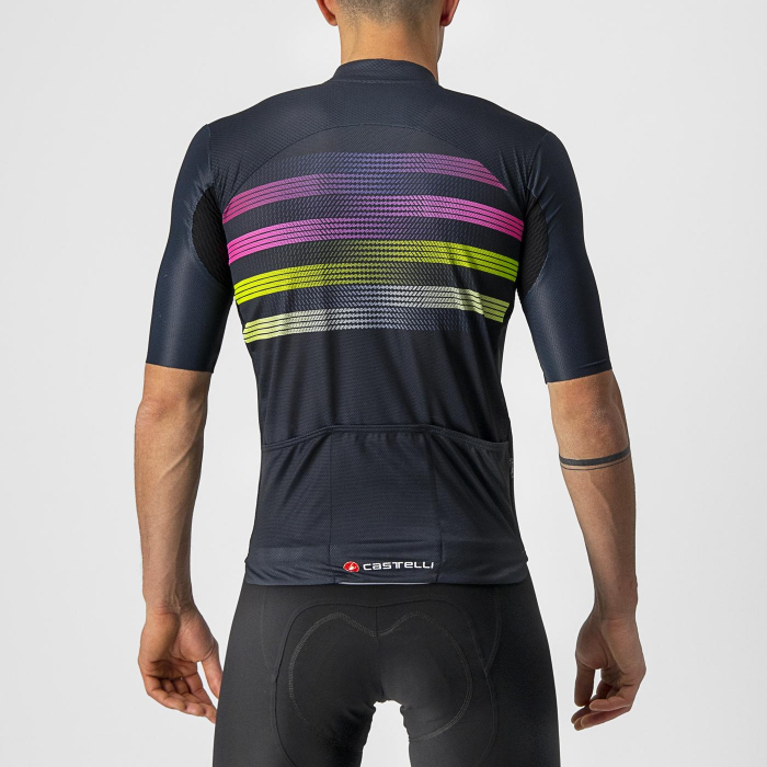 Tricou cu maneca scurta Castelli Endurance PRO, Bleumarin/Roz/Galben Fluo, XXL [2]
