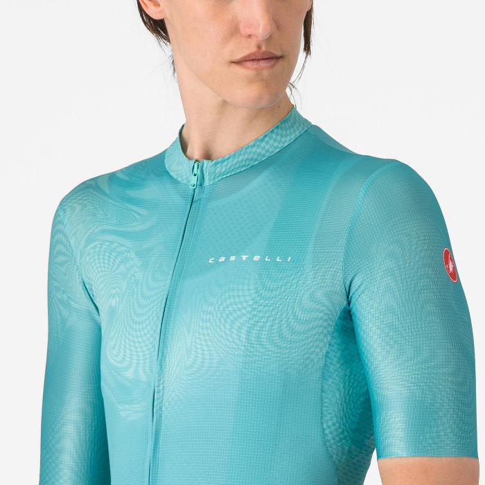 Tricou cu maneca scurta Castelli Fantasia, pentru femei, albastru piscina, M [4]