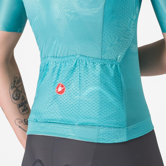 Tricou cu maneca scurta Castelli Fantasia, pentru femei, albastru piscina, M [6]