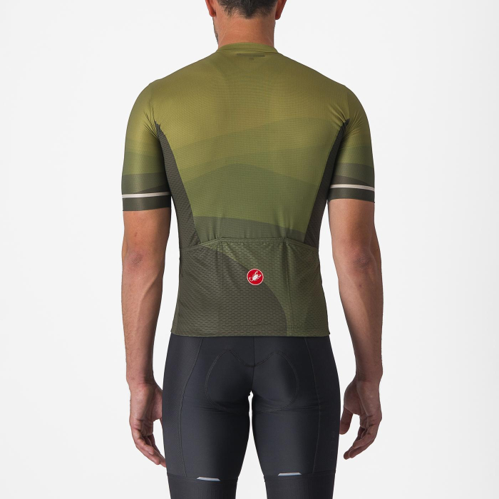 Tricou cu maneca scurta Castelli Orizzonte, Verde/Argintiu, XL [2]