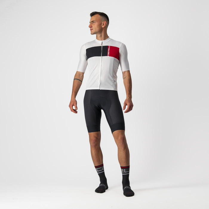 Tricou cu maneca scurta Castelli Prologo 7, Alb/Negru/Rosu, L [6]