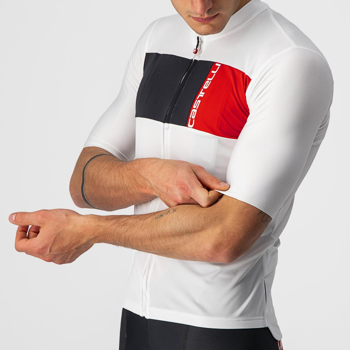 Tricou cu maneca scurta Castelli Prologo 7, Alb/Negru/Rosu, L [3]