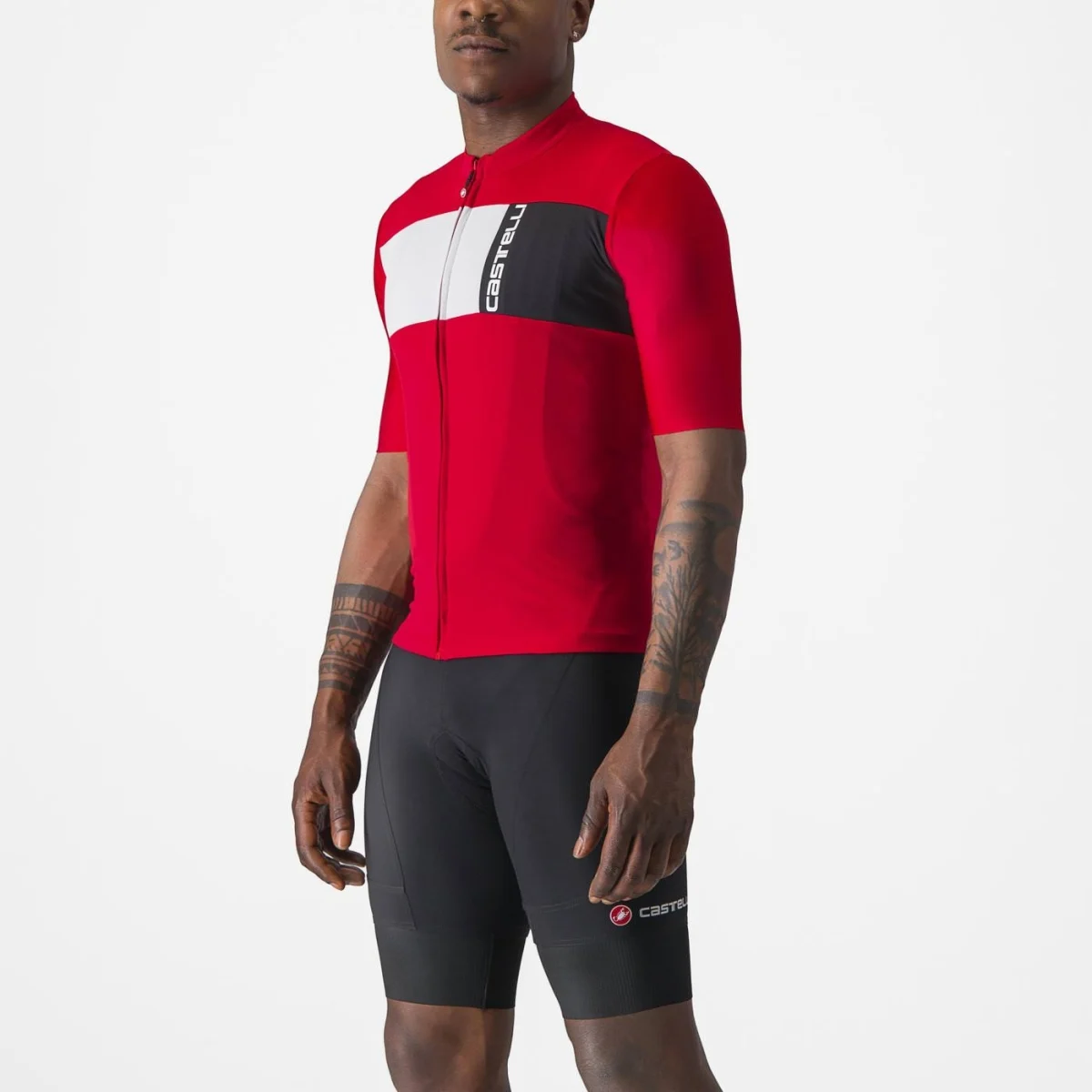Tricou cu maneca scurta Castelli Prologo 7, Rosu/Alb/Negru, M [2]