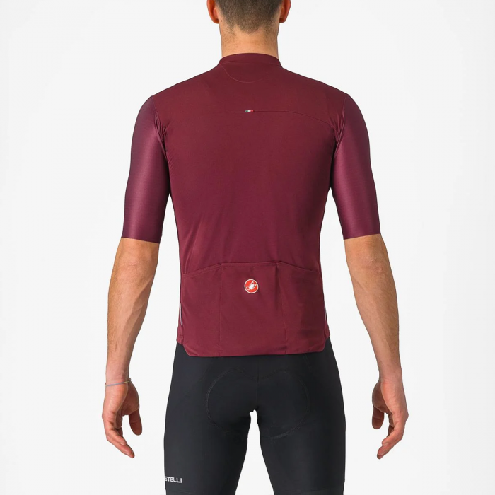 Tricou cu maneca scurta Castelli Prologo 7, Visiniu/Alb/Galben, XL [2]