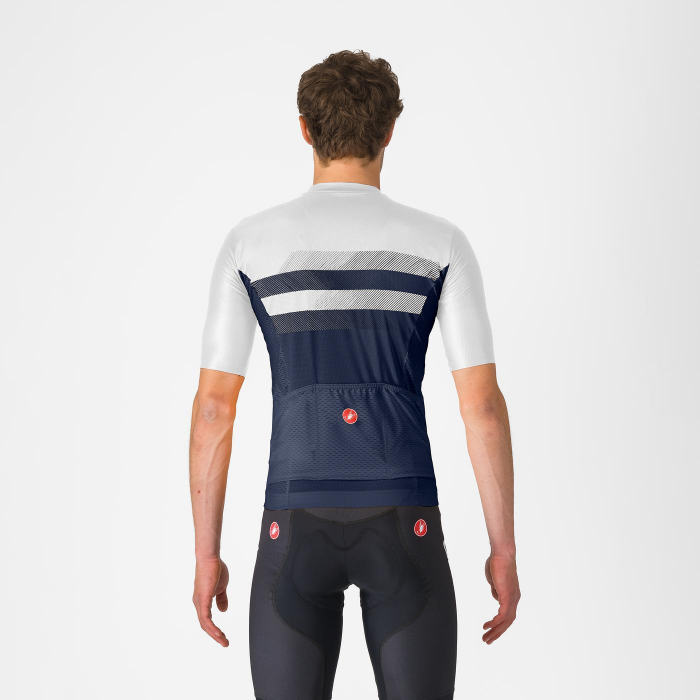 Tricou cu maneca scurta Castelli Simbolo, pentru barbati, albastru belgian/alb, XS [2]