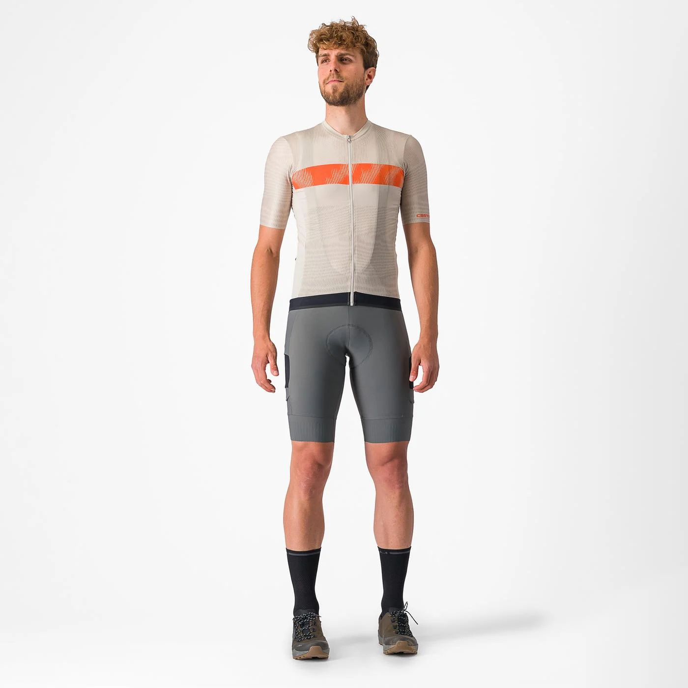 Tricou cu maneca scurta Castelli Unlimited Endurance, Gri/Portocaliu, XL [4]
