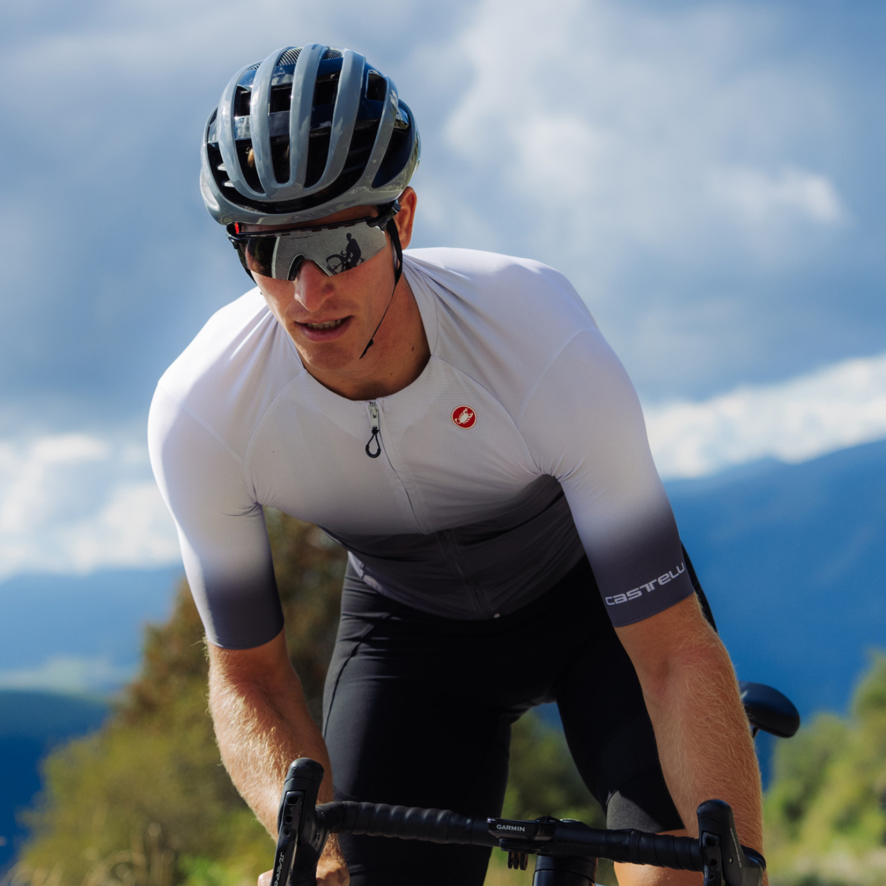 Tricou cu maneca scurta Castelli UPF, pentru barbati, albastru Italia, L [7]